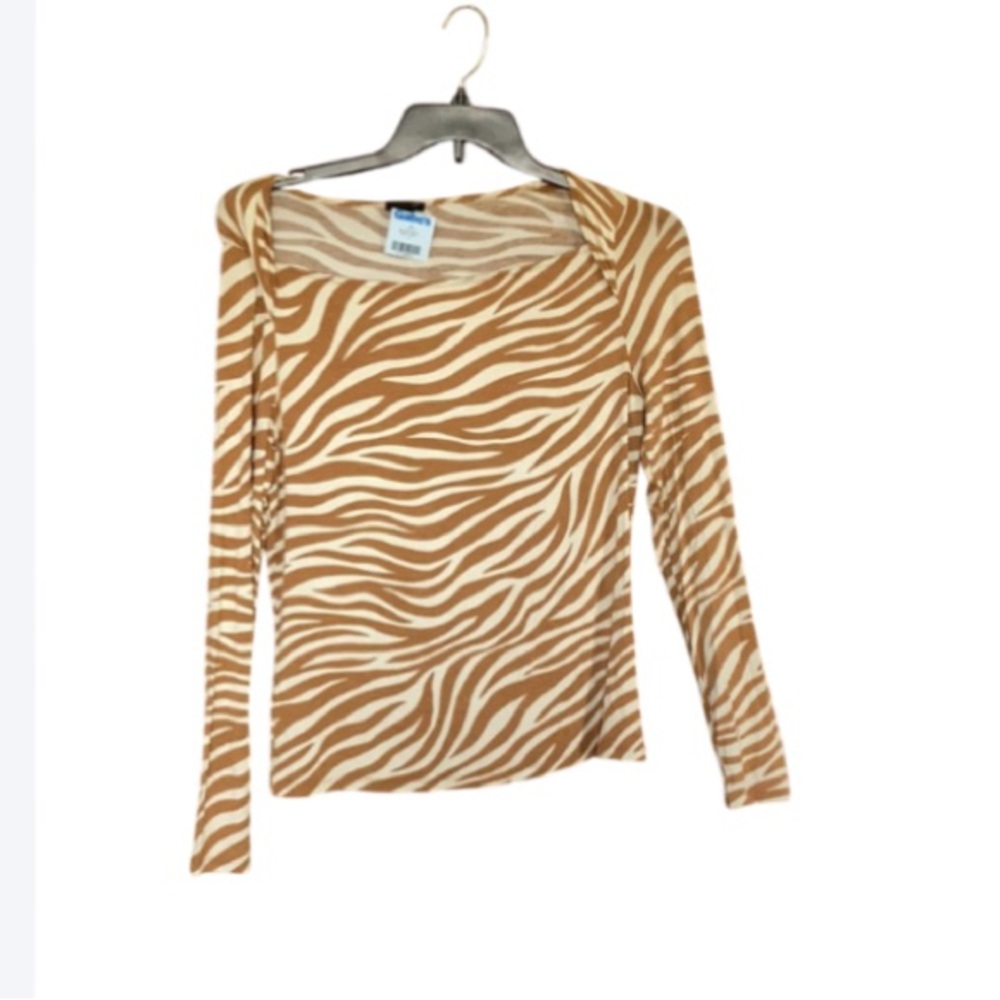 Ann Taylor zebra like print animal print lightweight top casual office M